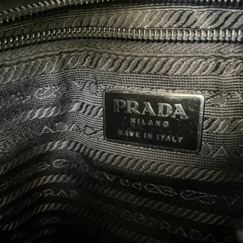 PRADA Vitelli Borsa In Pelle Leather Shoulder Bag Black Small Cross Body Italy - Picture 14 of 16